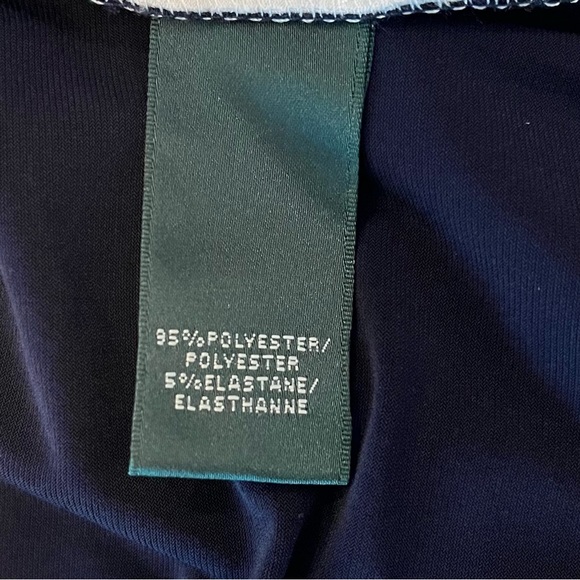 NWT Lauren Ralph Lauren Sz 8
Navy White Sheath Dress Ruched Waist Color Block - Picture 9 of 11